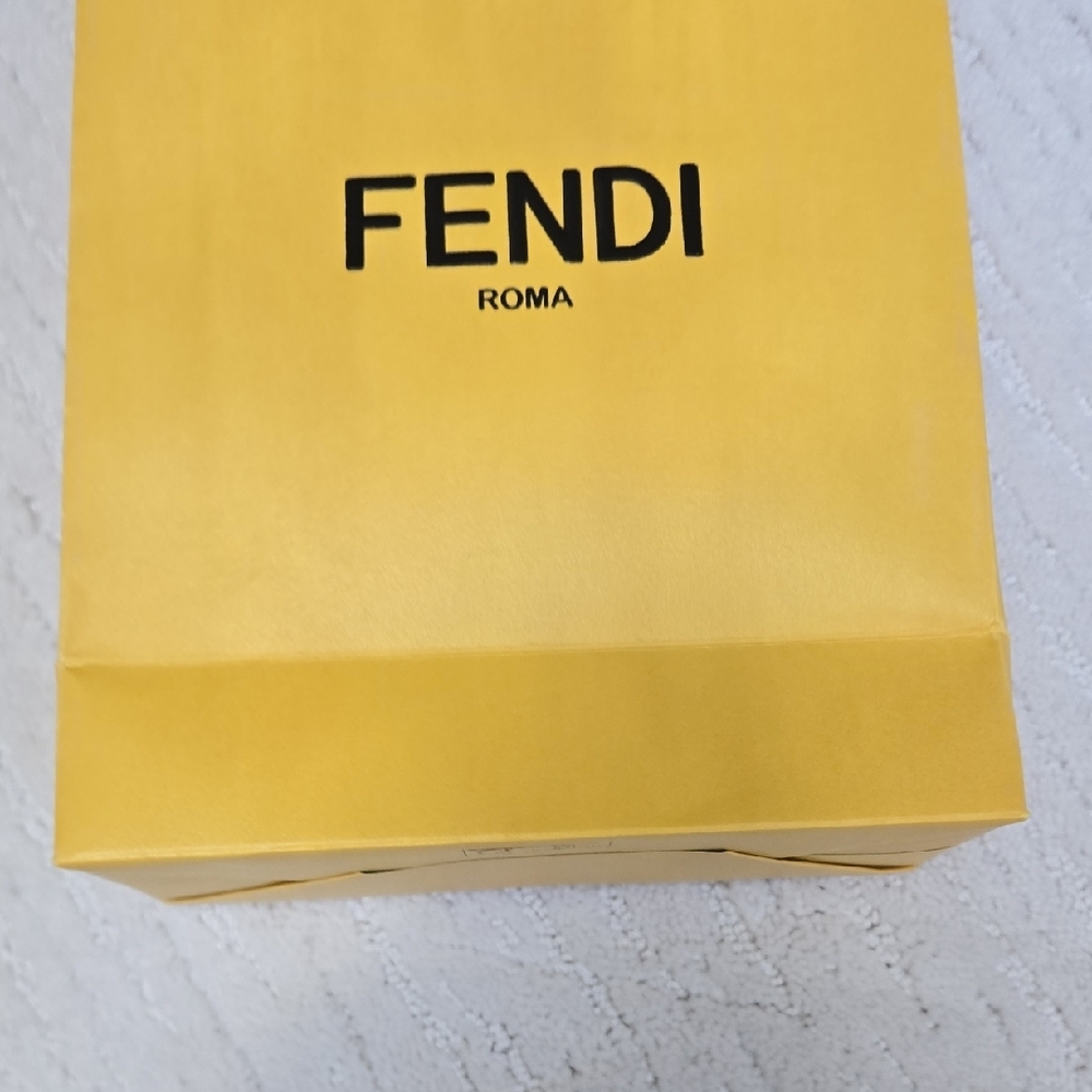 FENDI • Small Yellow Shopping/Gift Bag with Black Accents - Picture 5 of 5